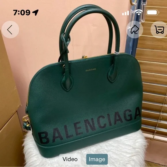 Balenciaga Leather Ville handbag in Green _ - Picture 2 of 7